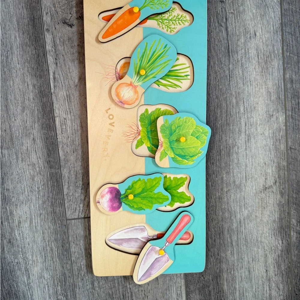 Lovevery Community Garden Wooden Puzzle Veggies